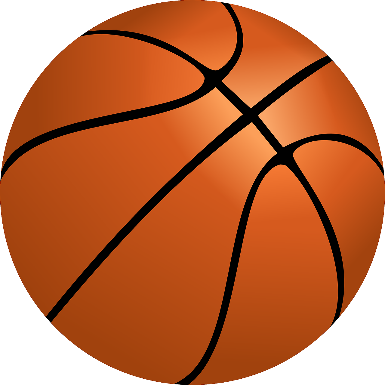 a basketball ball on a black background, by Scott M. Fischer, dribble, clip art, jpeg artifact, round, instrument