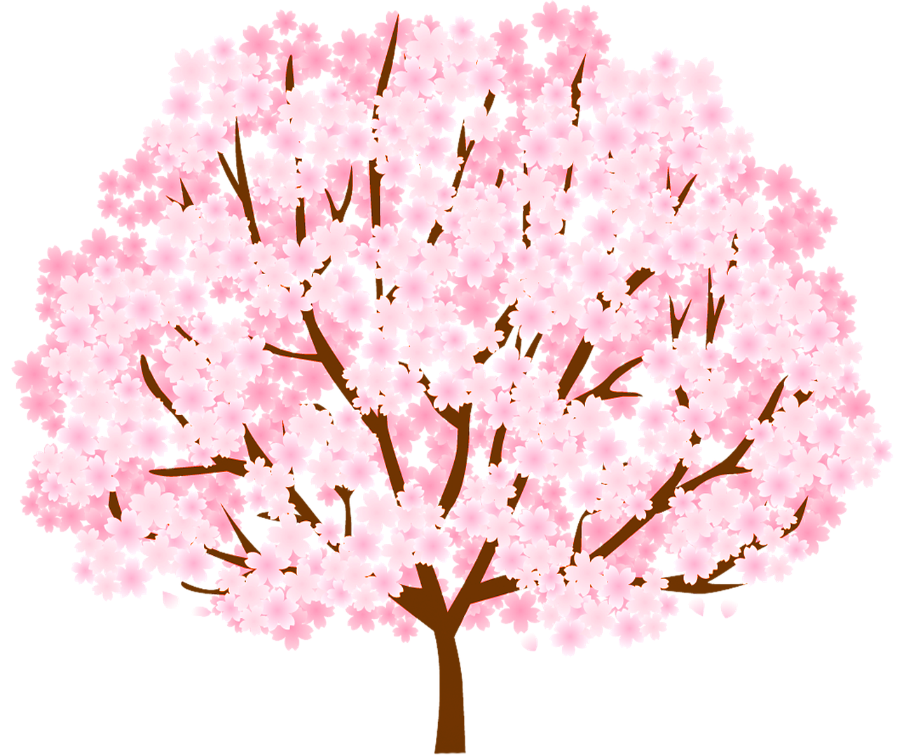 a tree with pink flowers on a black background, a digital rendering, sōsaku hanga, sakura from cardcaptor sakura, material is!!! plum!!!, (((trees))), peach and goma style