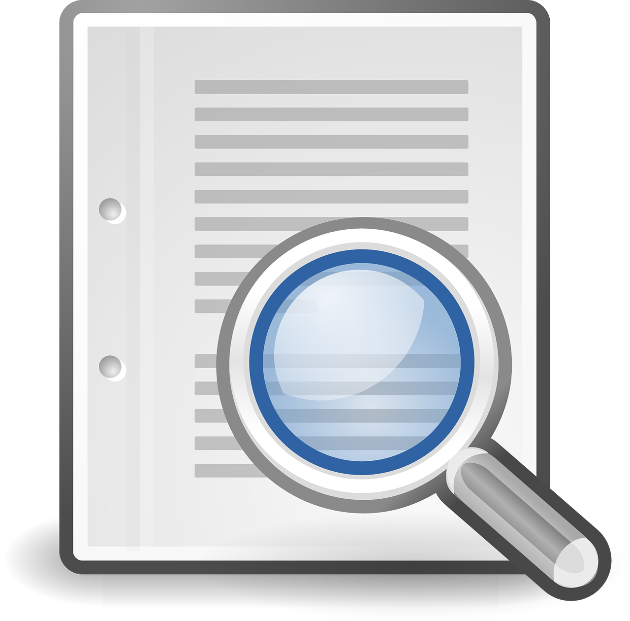 a magnifying glass sitting on top of a piece of paper, figuration libre, my computer icon, without duplication content, image dataset, textbook pages