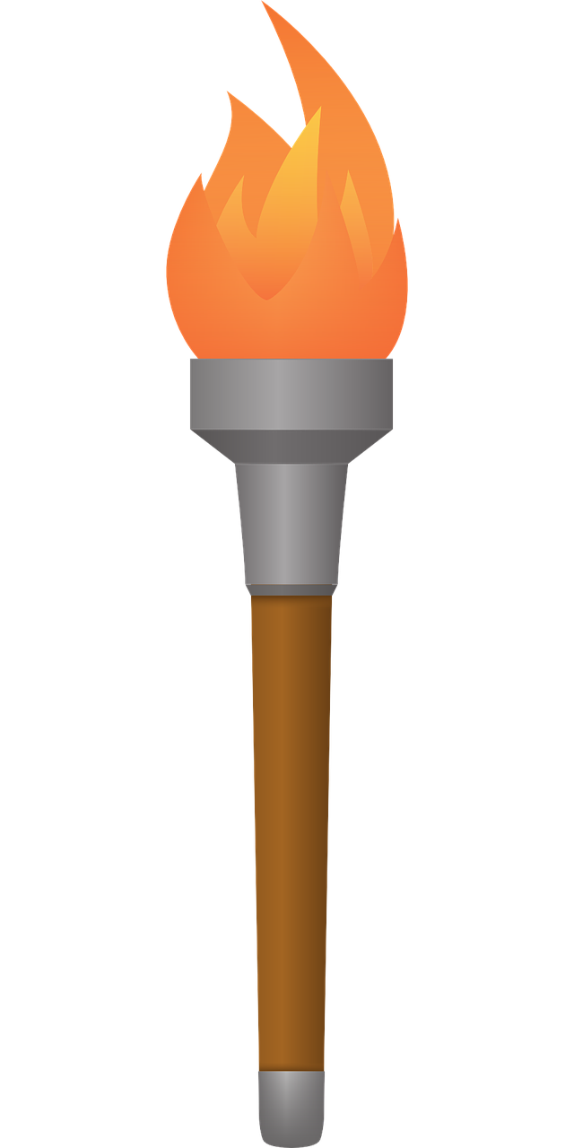 a burning torch on a black background, reddit, digital art, streetlamps with orange light, clipart, rpg item, single long stick