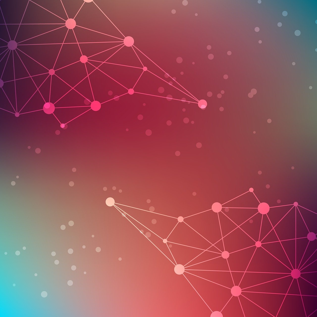 a colorful abstract background with dots and lines, shutterstock, futurism, crimson gradient, low polygons illustration
