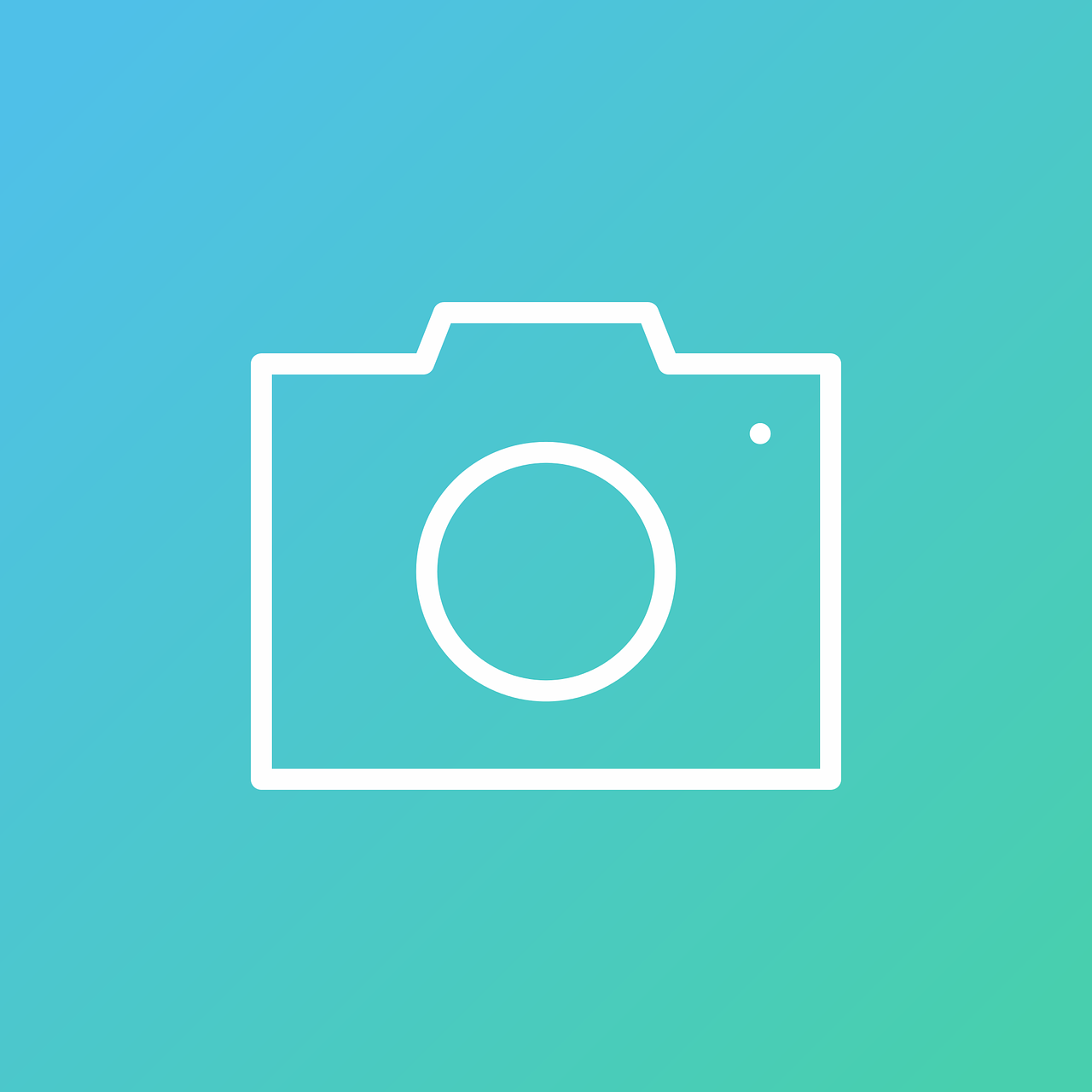 a camera icon on a blue and green background, a picture, by Carey Morris, unsplash, art photography, clean thick line, istockphoto, vector images, line art - n 9