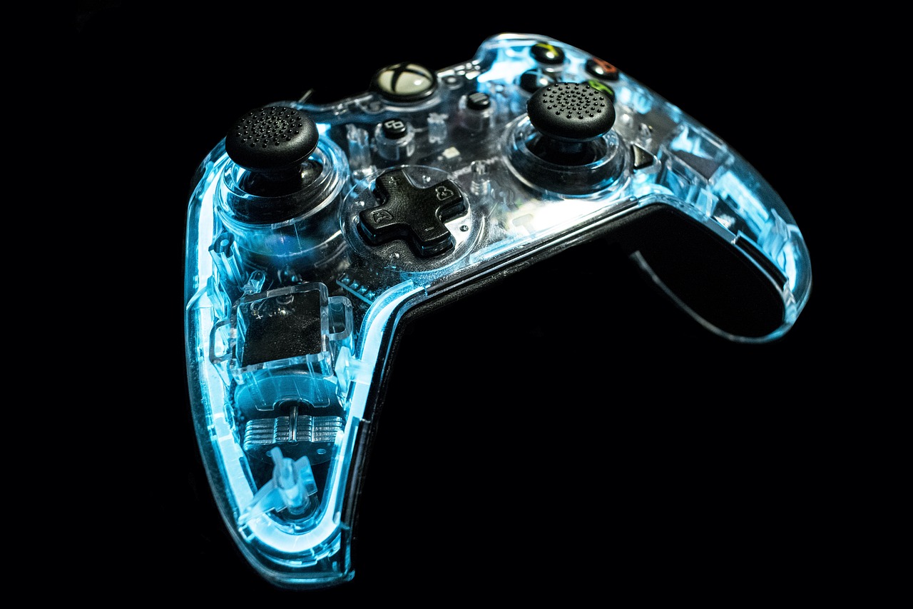 a close up of a video game controller, holography, translucent sss xray, high quality product image”