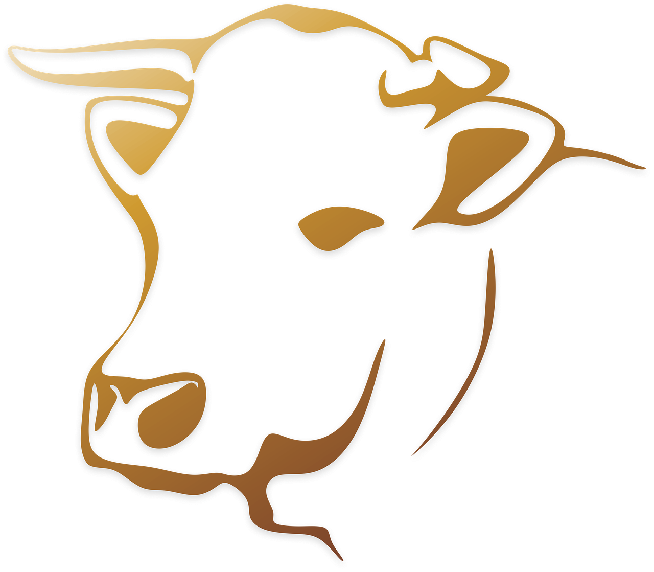 a drawing of a bull's head on a black background, by Wayne Reynolds, pixabay, golden color scheme, “hockey team logo, lascaux, 2 0 0 0's photo