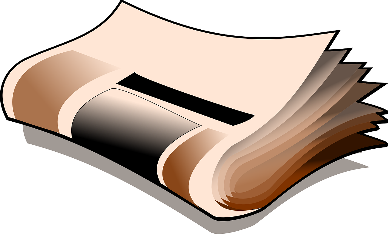 an open book sitting on top of a table, an illustration of, trending on pixabay, digital art, heavy newsprint raster, on a flat color black background, warm shading, left profile