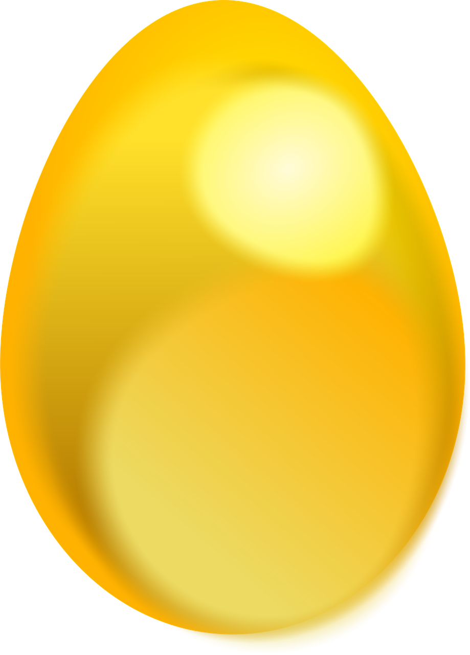 a shiny yellow ball on a black background, inspired by Ei-Q, eggs, clipart, warm spring, golden number