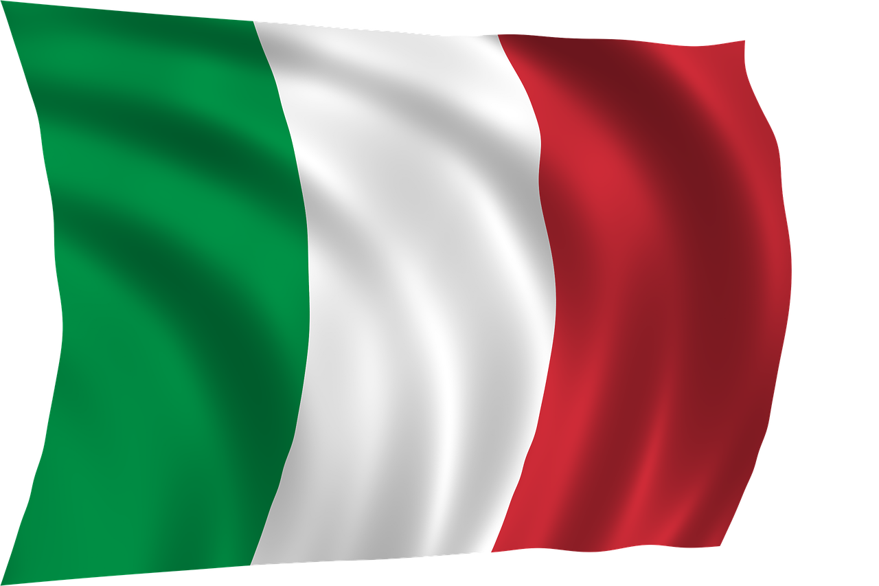 the italian flag waving in the wind, digital art, shutterstock, digital art, giants, low resolution, felt, bar