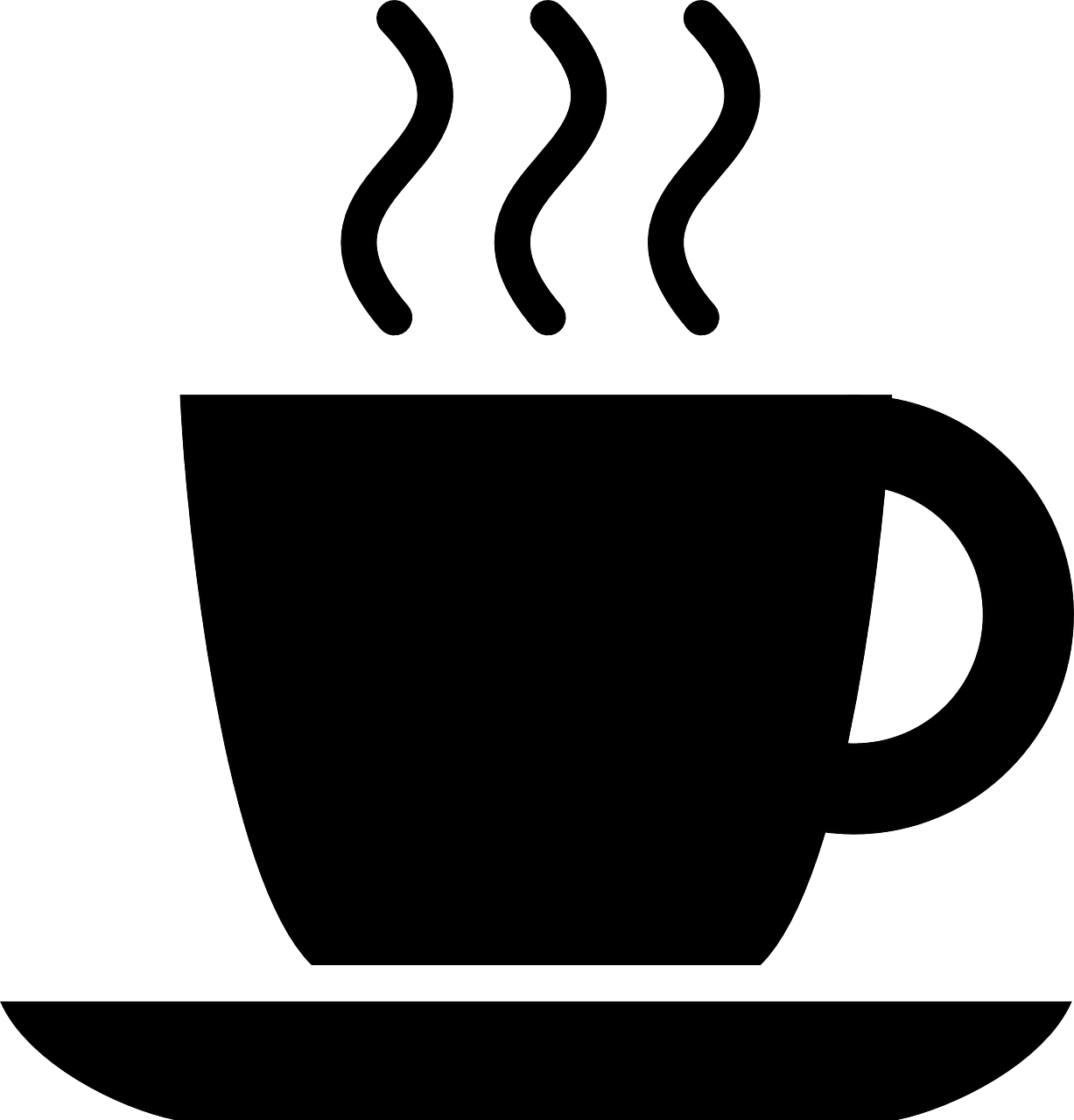a coffee cup with steam coming out of it, pixabay, black and white vector, avatar image, high angle view, 1128x191 resolution