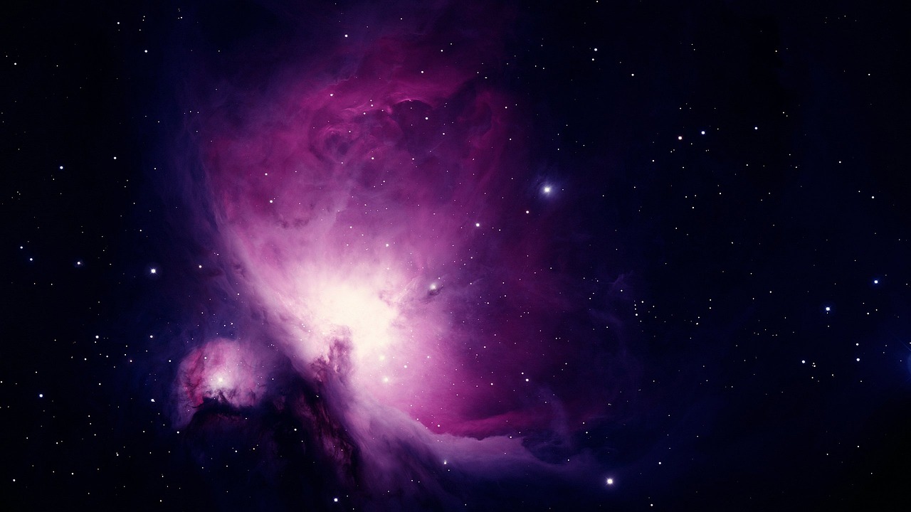 a purple nebula with stars in the background, tumblr, isaac asimov ”, galaxy + baroque, illustrious, pink and purple