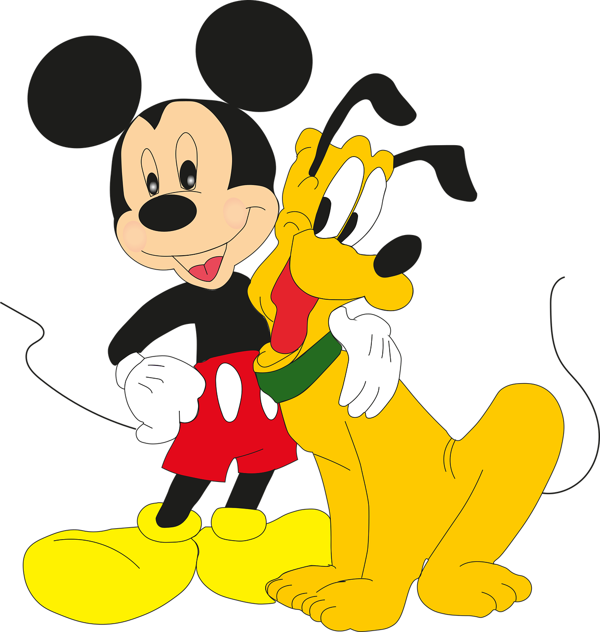 mickey mouse and pluto pluto pluto pluto pluto pluto pluto pluto pluto pluto pluto pluto pluto pluto pluto, shutterstock, cobra, black background!!!!!, hugging, masterpiece”, he is a long boi ”