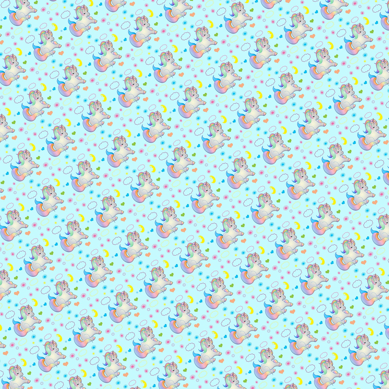 a pattern of cats on a blue background, a digital rendering, inspired by Louis Wain, tumblr, cute otter sailor eat cake, glitter gif, birthday wrapped presents, fat chibi grey cat