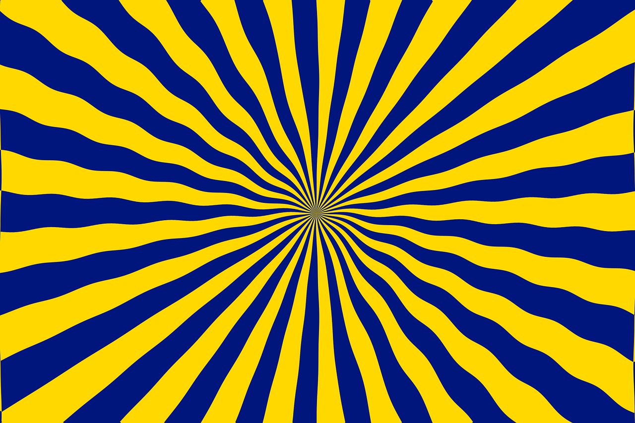 a picture of a yellow and blue sunburst, a picture, by Taiyō Matsumoto, optical illusion, fine background proportionate, naval background, lots of swirling, 4k high res