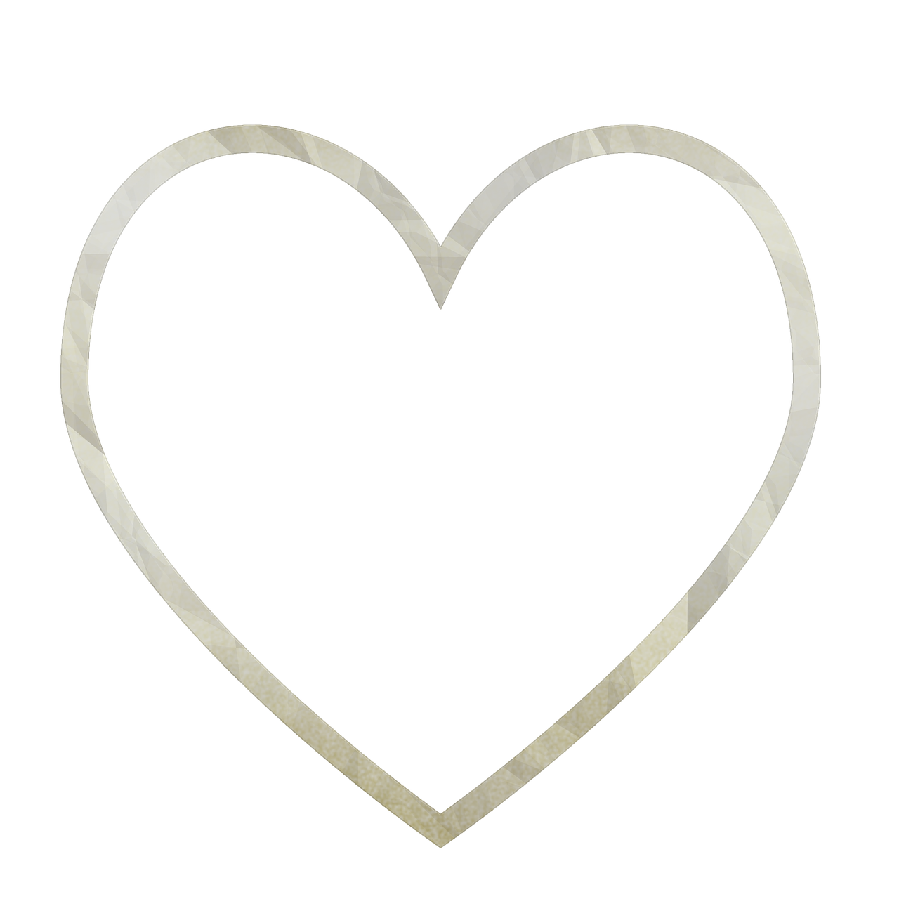 a white heart on a black background, an album cover, pexels, outline, ivory, isolated, set photo