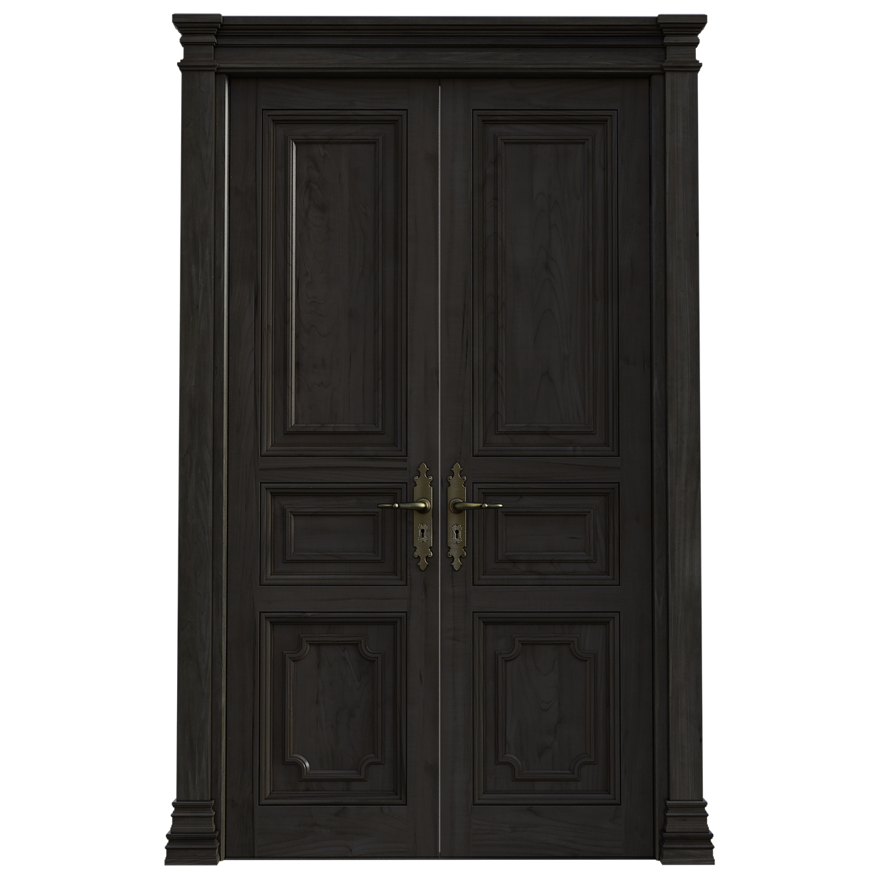 a close up of a wooden door on a black background, polycount, baroque, low quality 3d model, render unreal engine-h 704, classicism style, thumbnail