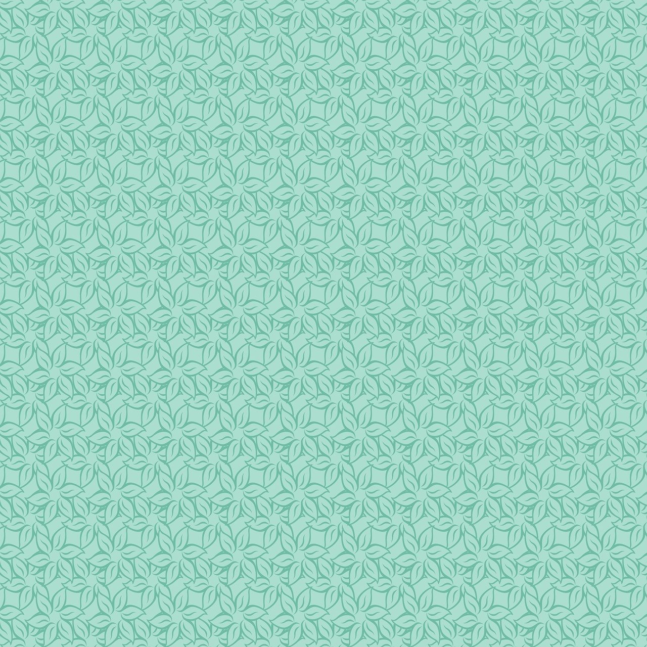 a pattern of green leaves on a blue background, lineart, inspired by Katsushika Ōi, arabesque, mathematical interlocking, seafoam green, hints of yayoi kasuma, wallpaper pattern