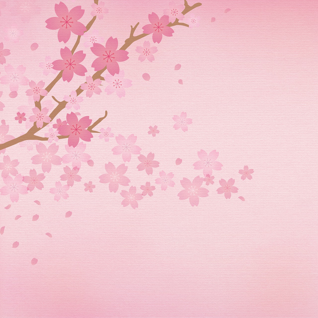a bird sitting on a branch of a cherry tree, a picture, inspired by Katsushika Ōi, sōsaku hanga, petal pink gradient scheme, high res, handcrafted paper background, sakura bloomimg