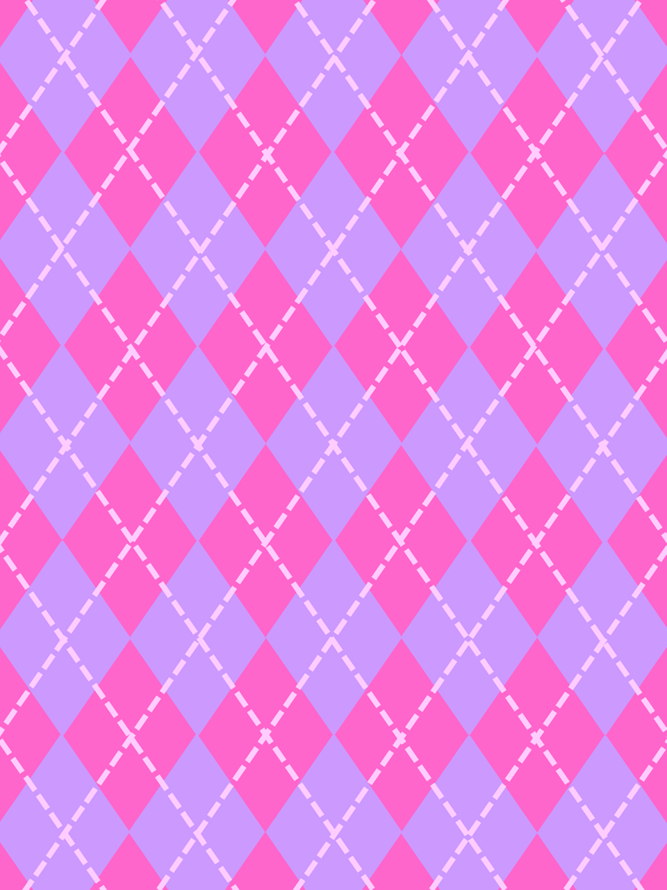 a purple and white checkered pattern with white crosses, inspired by Steve Argyle, rasquache, pink iconic character, pink clothes, pastelle, jester