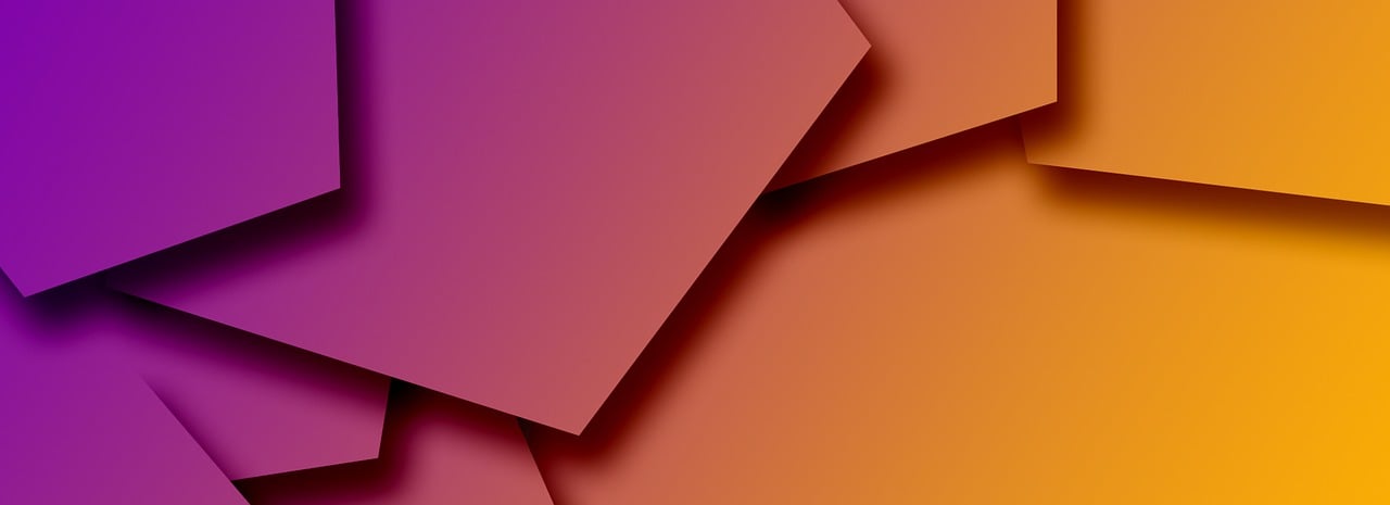 a bunch of different colored papers stacked on top of each other, a screenshot, by Android Jones, trending on pixabay, geometric abstract art, orange gradient, gradient maroon, hexagonal shaped, very sharp and detailed image