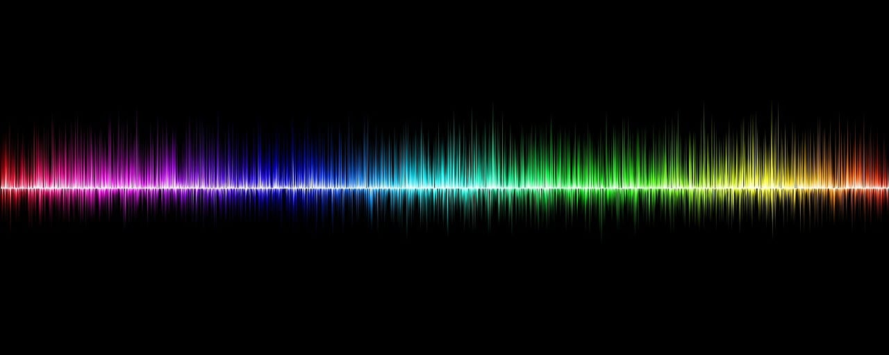 a rainbow colored equal equal equal equal equal equal equal equal equal equal equal equal equal equal equal equal equal equal equal equal equal equal equal equal equal, a hologram, inspired by Ryoji Ikeda, trending on pixabay, bass sound waves on circuitry, black blue green, ears are listening, new song