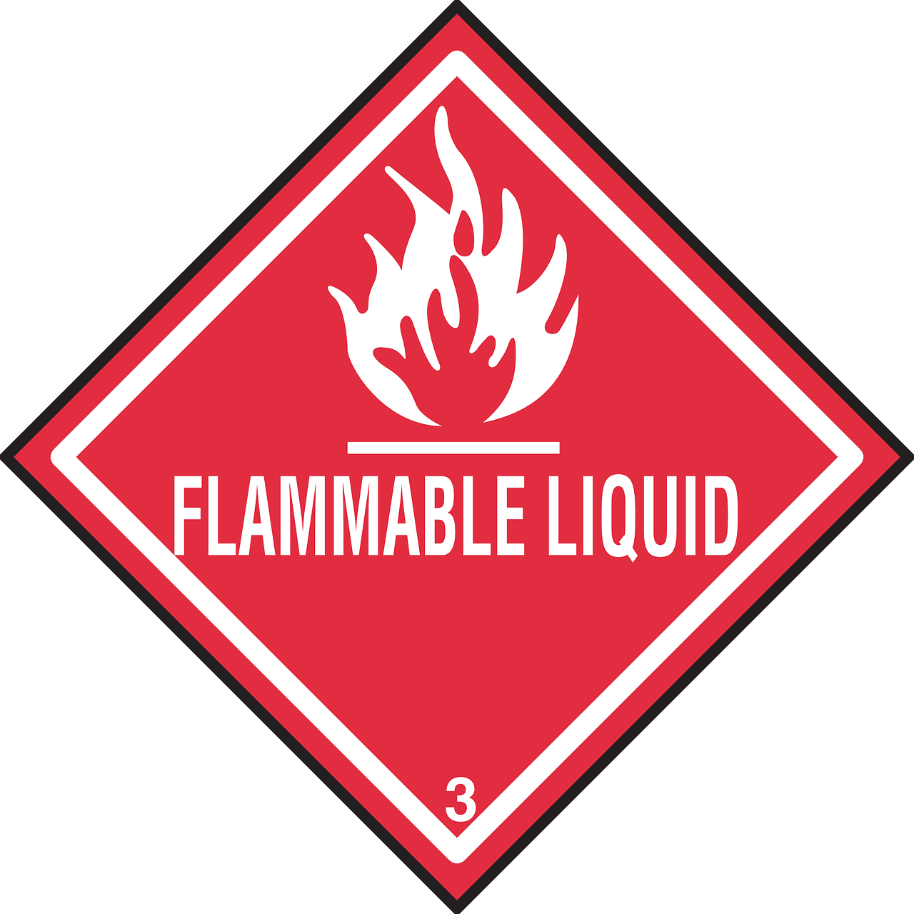 a flammable liquid sign on a white background, a picture, by Wayne England, renaissance, front label, red liquid, y 3, diamond