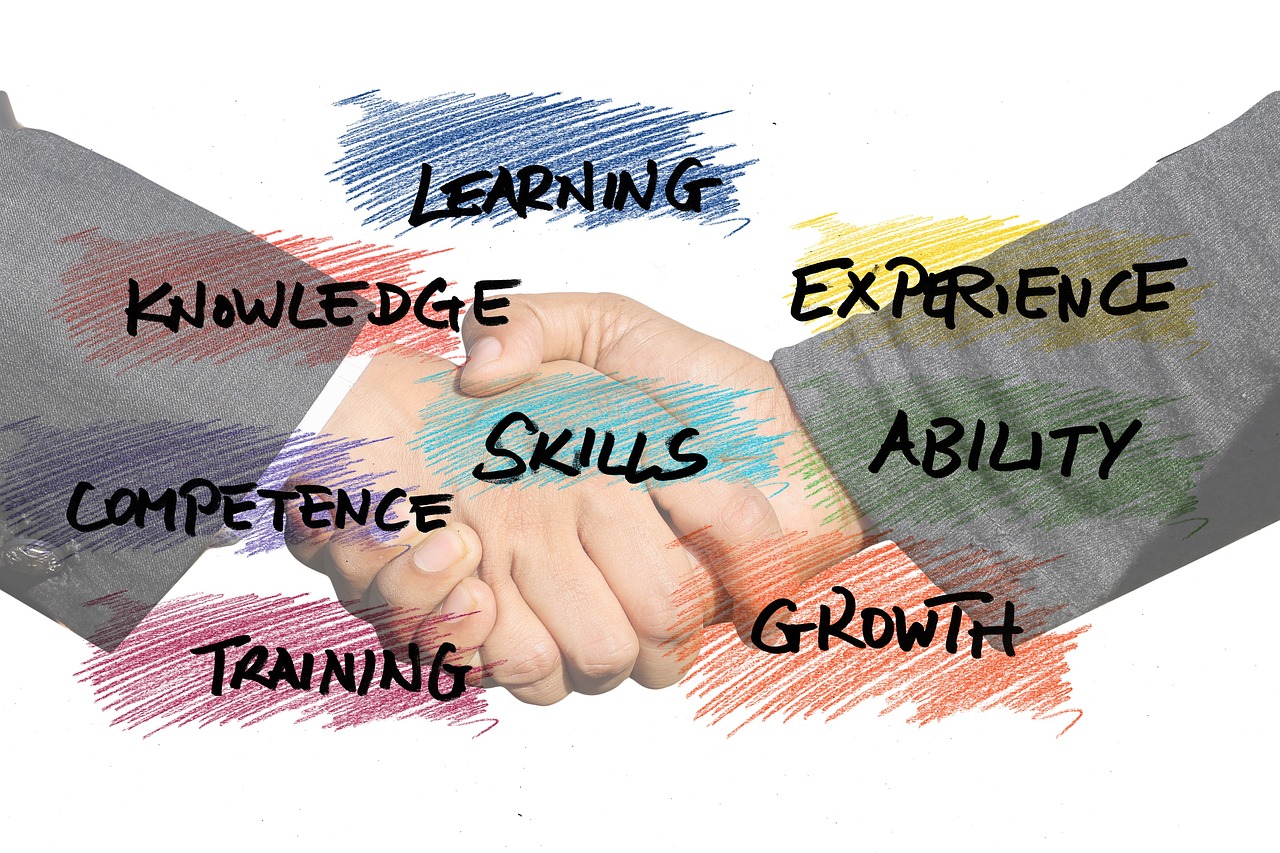 a close up of two people shaking hands, pixabay, diagram, words, drawn image, training