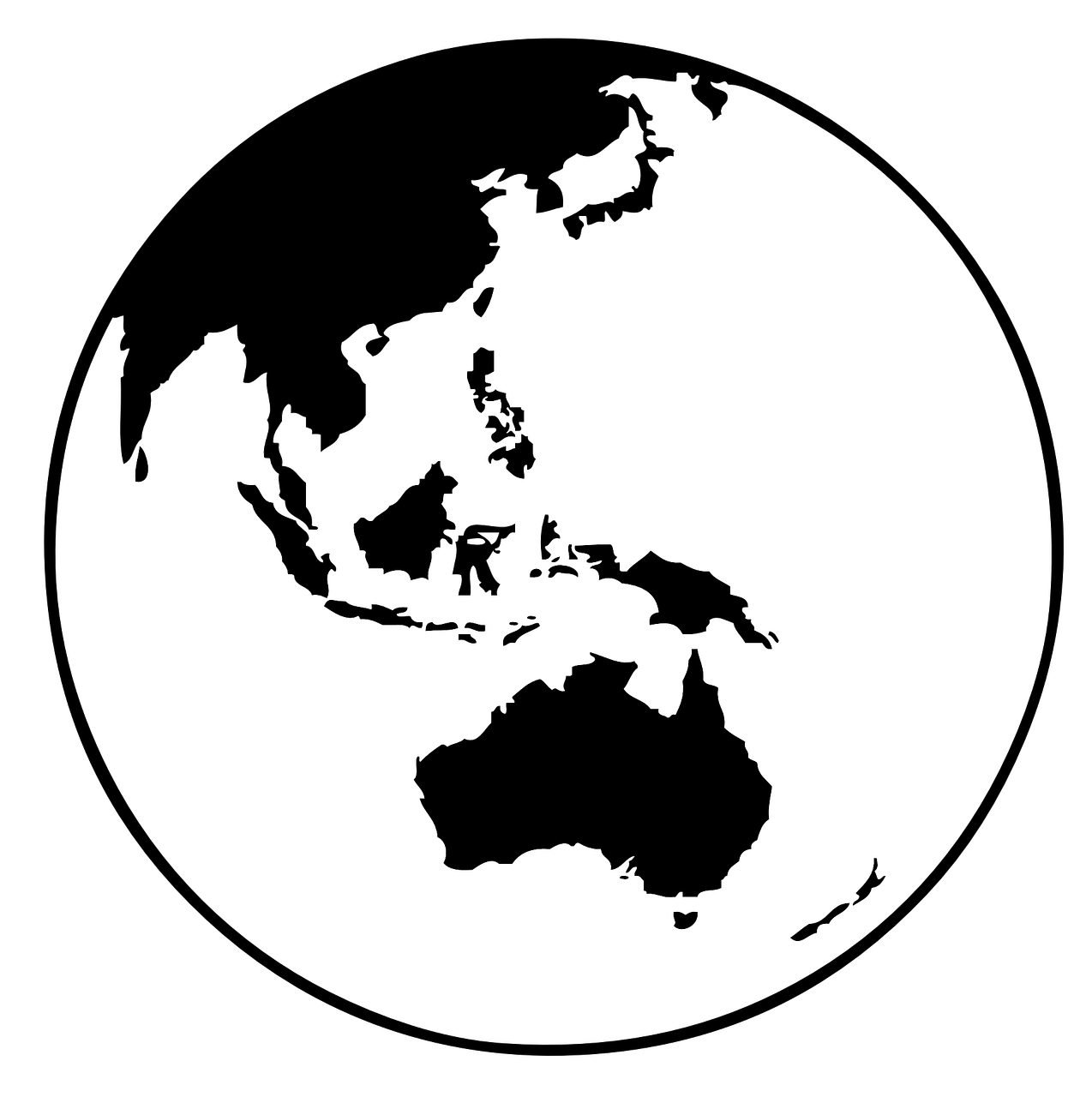a black and white picture of the earth, an illustration of, by Warren Mahy, hurufiyya, australia, icon black and white, half asian, 3 0 0 mm