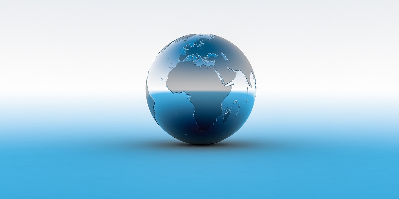 an egg shaped like a world map on a blue background, a picture, mobile wallpaper, glass shader, image, water world