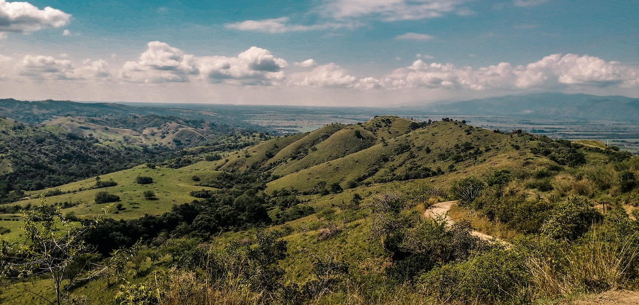 a man riding a horse on top of a lush green hillside, flickr, sumatraism, background image, bay area, phone wallpaper, dirt and luch landscape