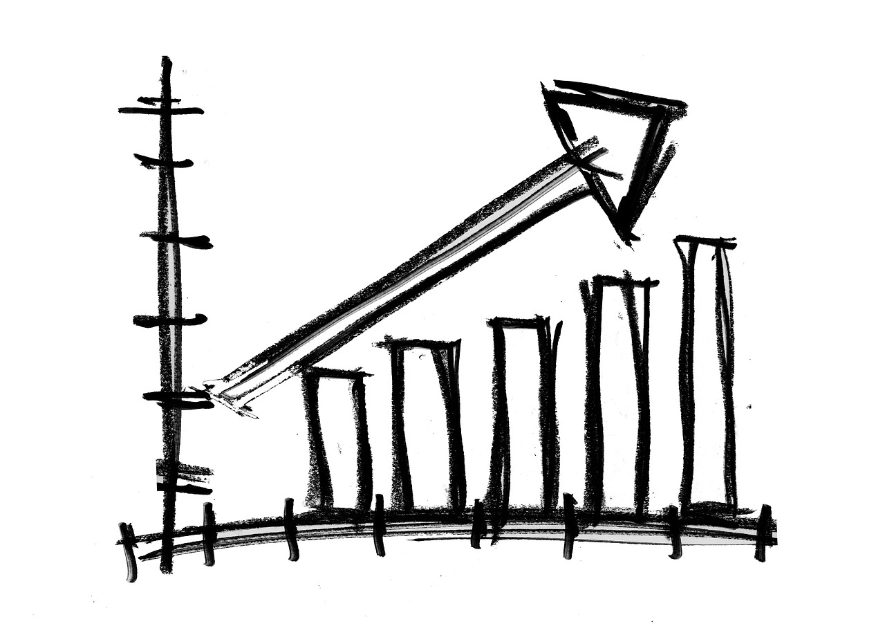 a black and white drawing of a bar graph, a sketch, modernism, pylons, growth, arrow shaped, loosely cropped