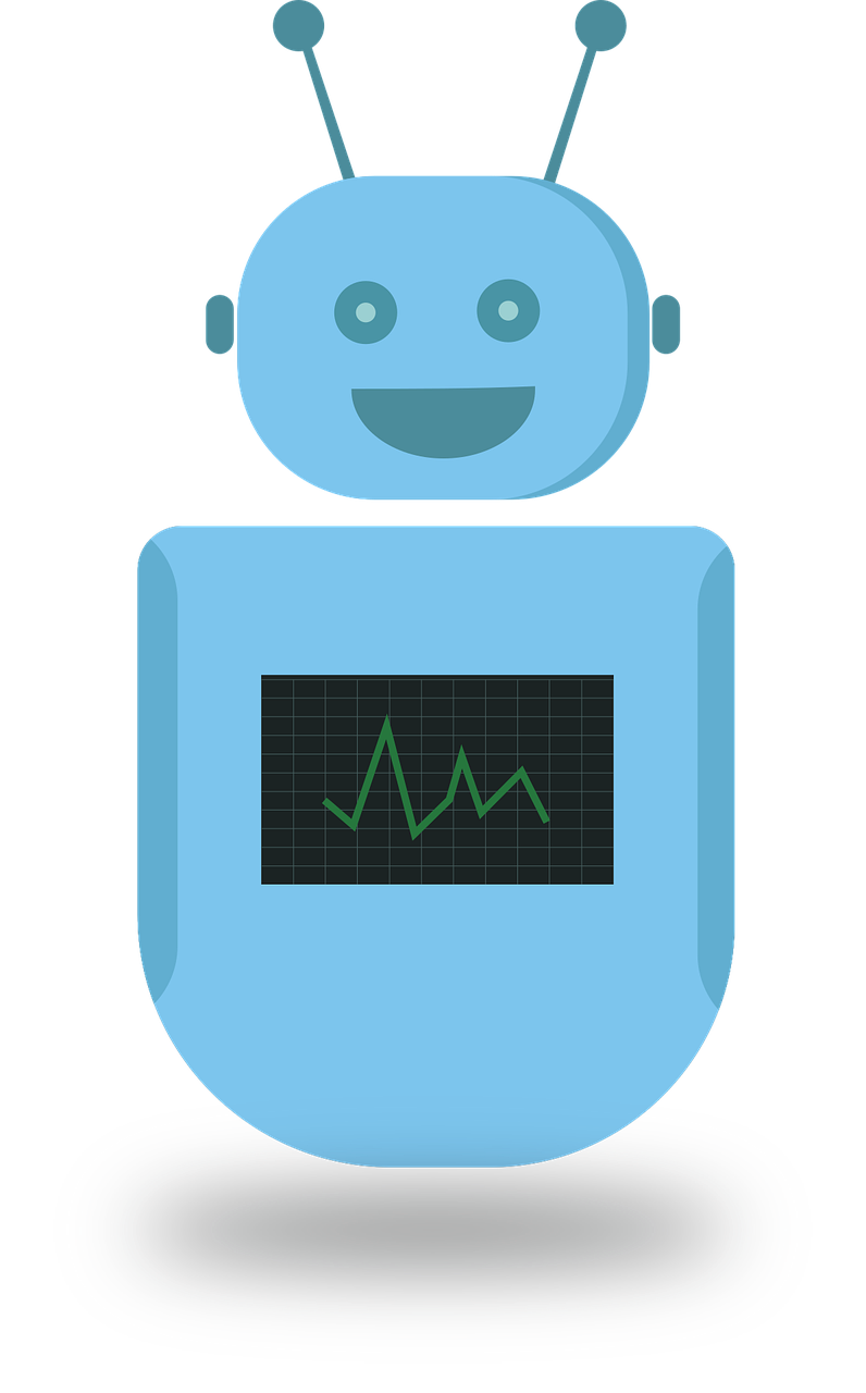 a blue robot sitting on top of a table, trending on reddit, digital art, infographics. logo. blue, [[[[grinning evily]]]], flash animation, detailed face of an android