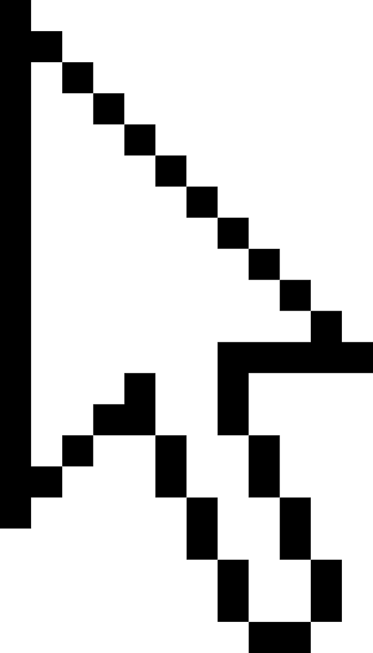 a computer mouse sitting on top of a keyboard, pixel art, inspired by Pedro Álvarez Castelló, impossible stairs, white on black, abstract album cover, favicon