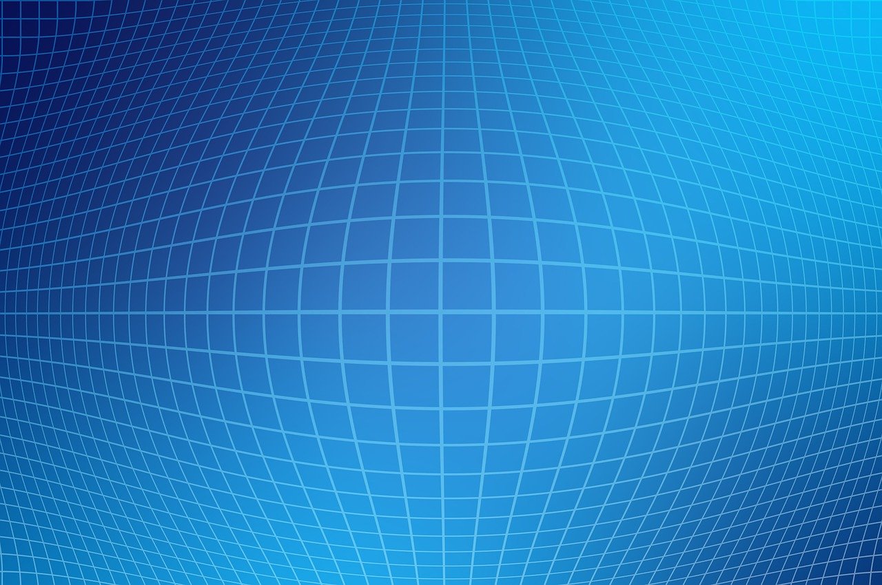 a computer screen with a grid pattern on it, shutterstock, digital art, spherical, deep blue background, dolman, thick lines highly detailed