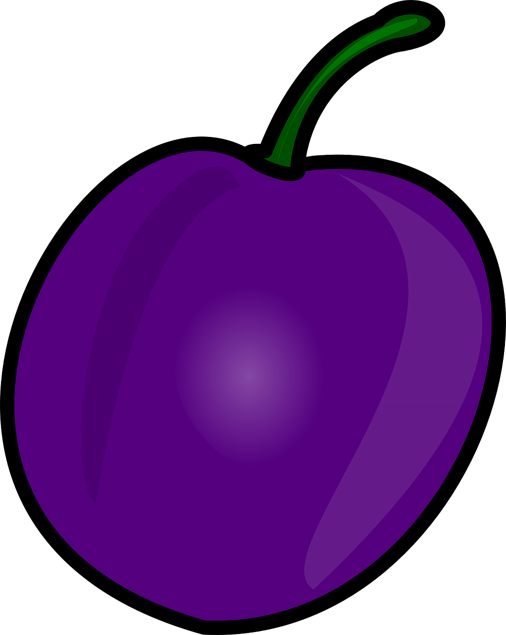 a purple plum on a black background, a digital rendering, by Tom Carapic, pixabay, sōsaku hanga, !!! very coherent!!! vector art, pepper, there is one cherry, second colours - purple