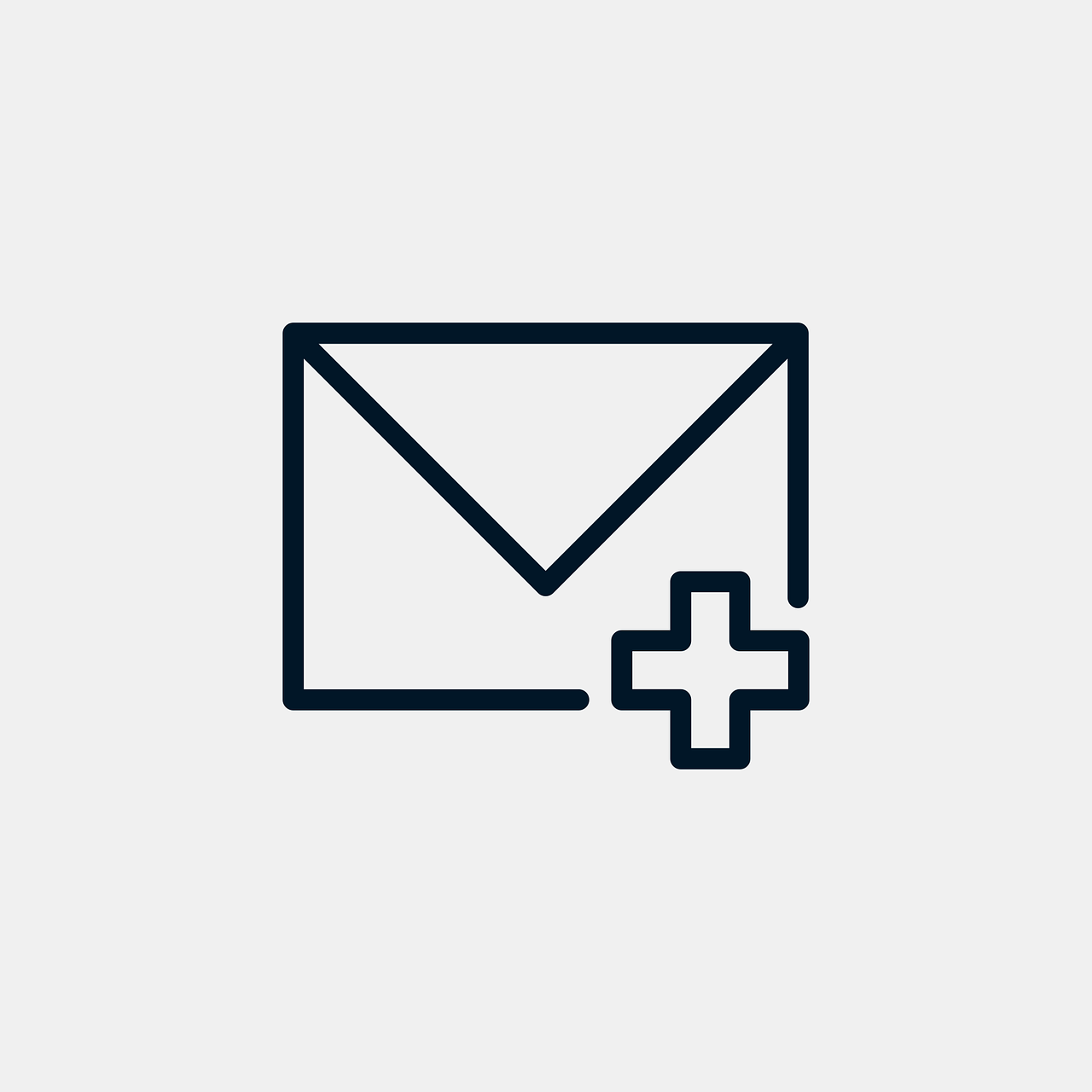 a black and white image of an envelope, unsplash, figuration libre, flat color and line, medical, cross, navy