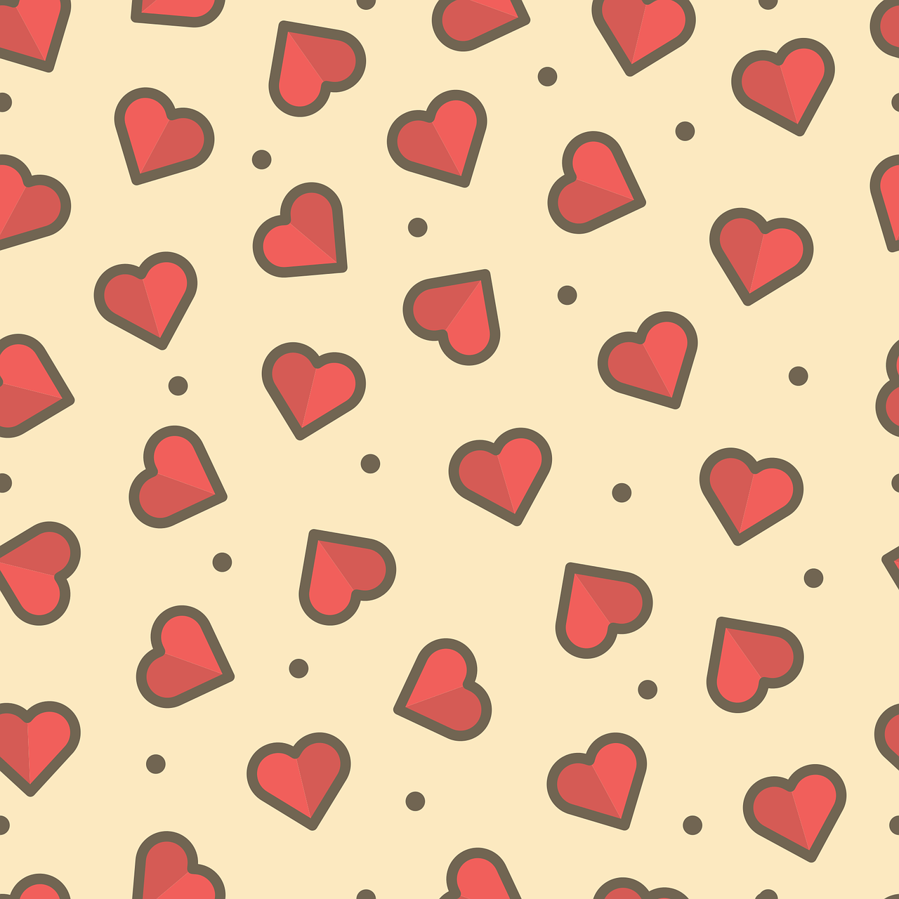a pattern of red hearts on a beige background, tumblr, background image, toys, created in adobe illustrator, heartstone