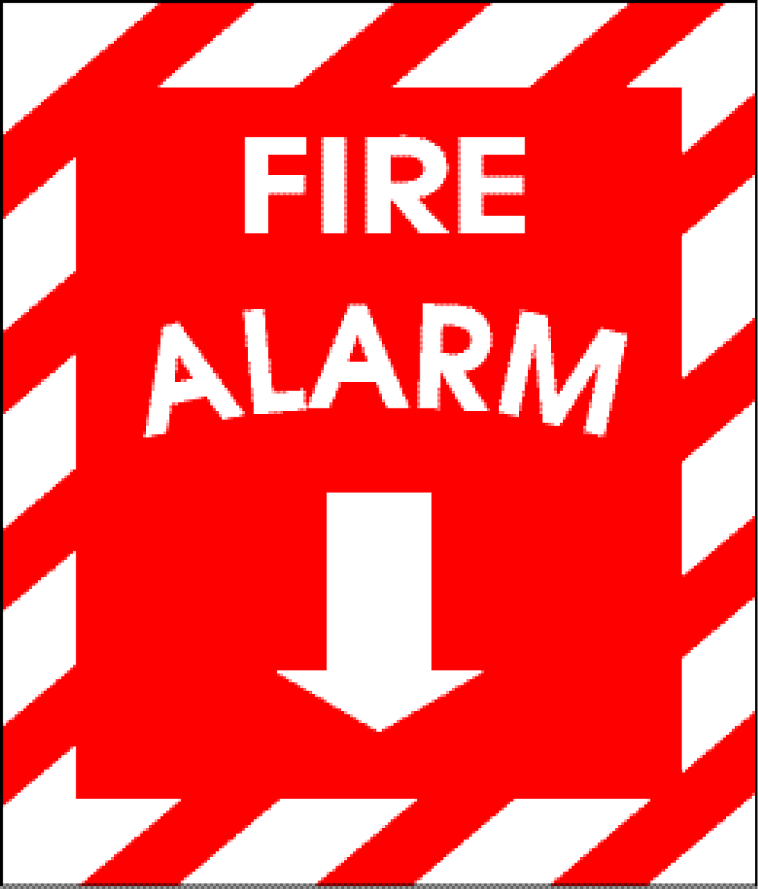 a fire alarm sign with an arrow pointing up, by Primrose Pitman, pixabay, fine art, screen cap, fire theme, 3 0 0, portrait
