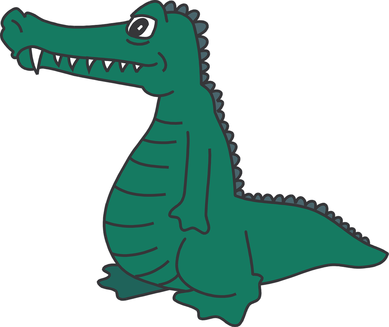 a cartoon crocodile with its mouth open, inspired by Abidin Dino, big!!!!!!!!!!!!, attached tail, 240p, miranda meeks