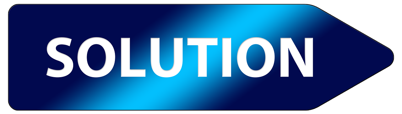 a blue button with the word solution on it, a picture, by David Burton-Richardson, futurism, luts, advert logo, wolumetric lighting, television