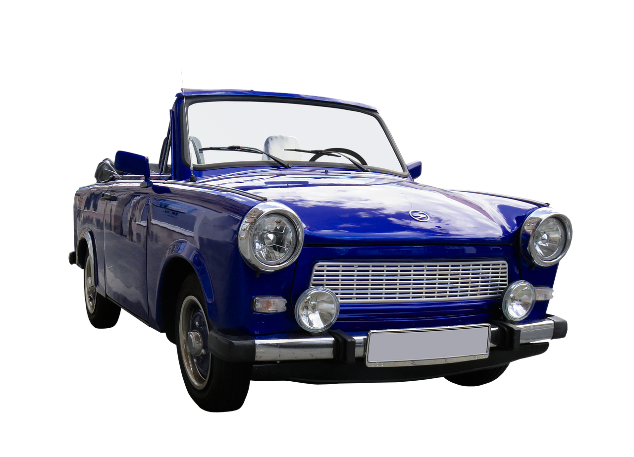 a blue classic car on a black background, by Hans Schwarz, trending on pixabay, photorealism, kama russian electrocar, convertible, moskvich, with a blue background