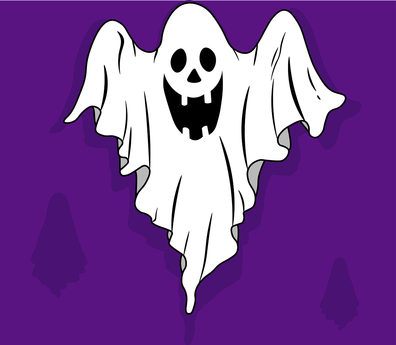 a drawing of a ghost on a purple background, a cartoon, haunted forest, blank, istockphoto, halloween film