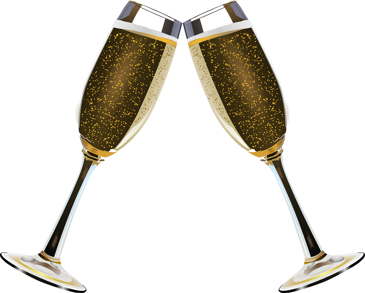 two glasses of champagne on a white background, pixabay, happening, higher detailed illustration, glitter, with square glasses, very detailed illustration