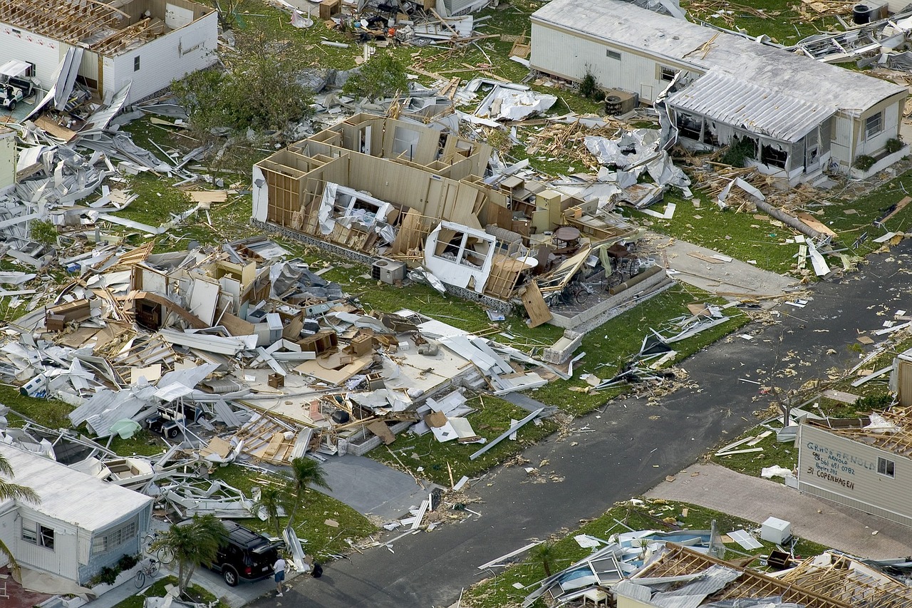 an aerial view of a house destroyed by a tornado, by Ronald Davis, flickr, puerto rico, bahamas, 2007, illinois