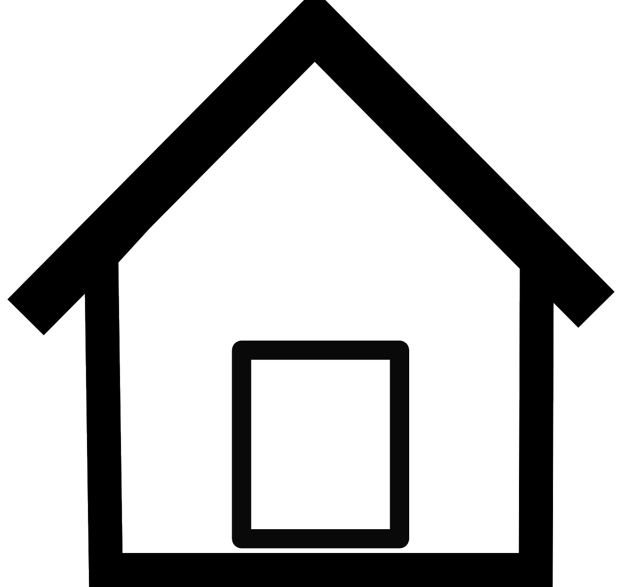 a black and white picture of a house, a picture, pixabay, minimalism, minimalist logo without text, clear detailed view, stick, terminal
