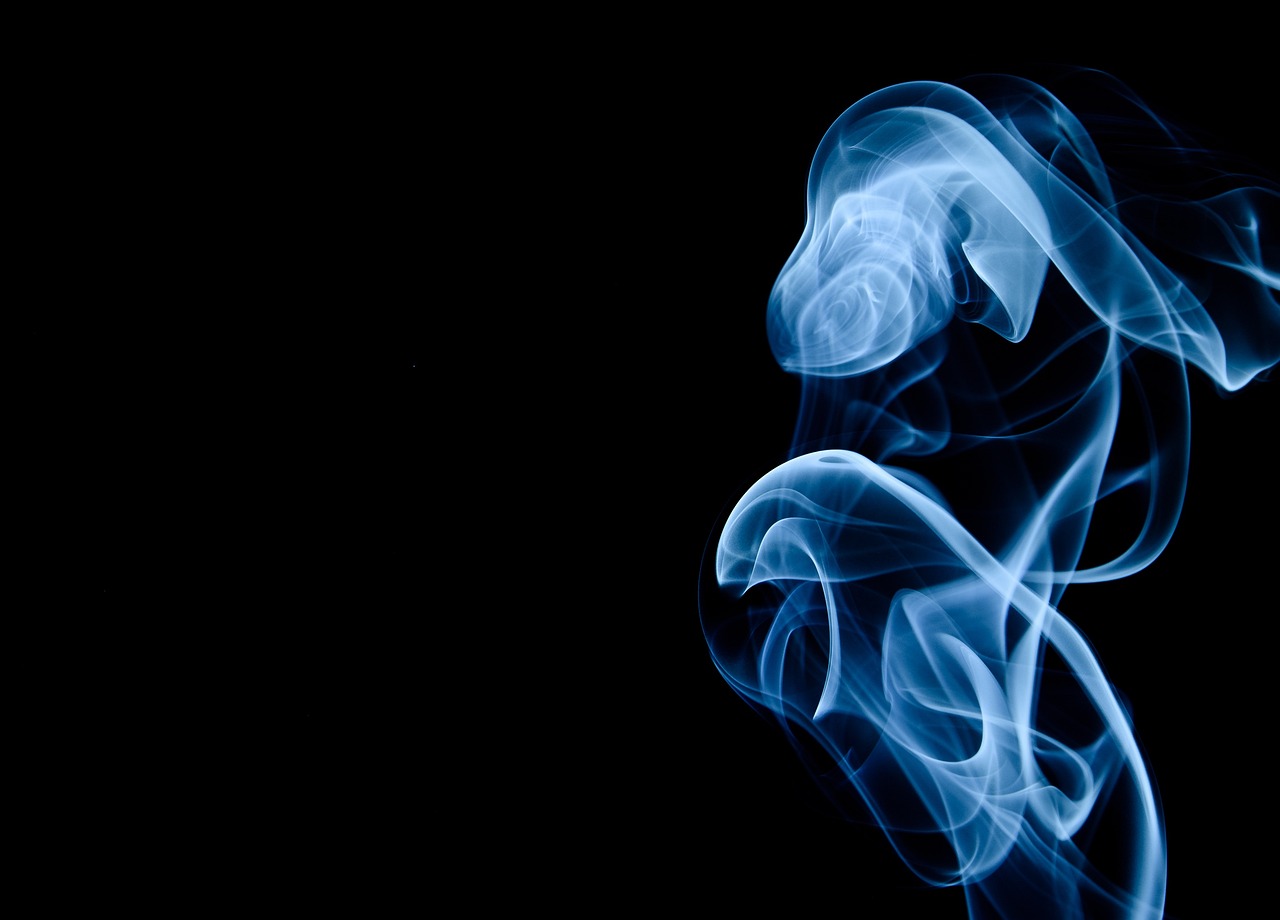 a close up of smoke on a black background, by Jan Rustem, abstract illusionism, dramatic white and blue lighting, ghostly figures, smoking weed, diffuse outline