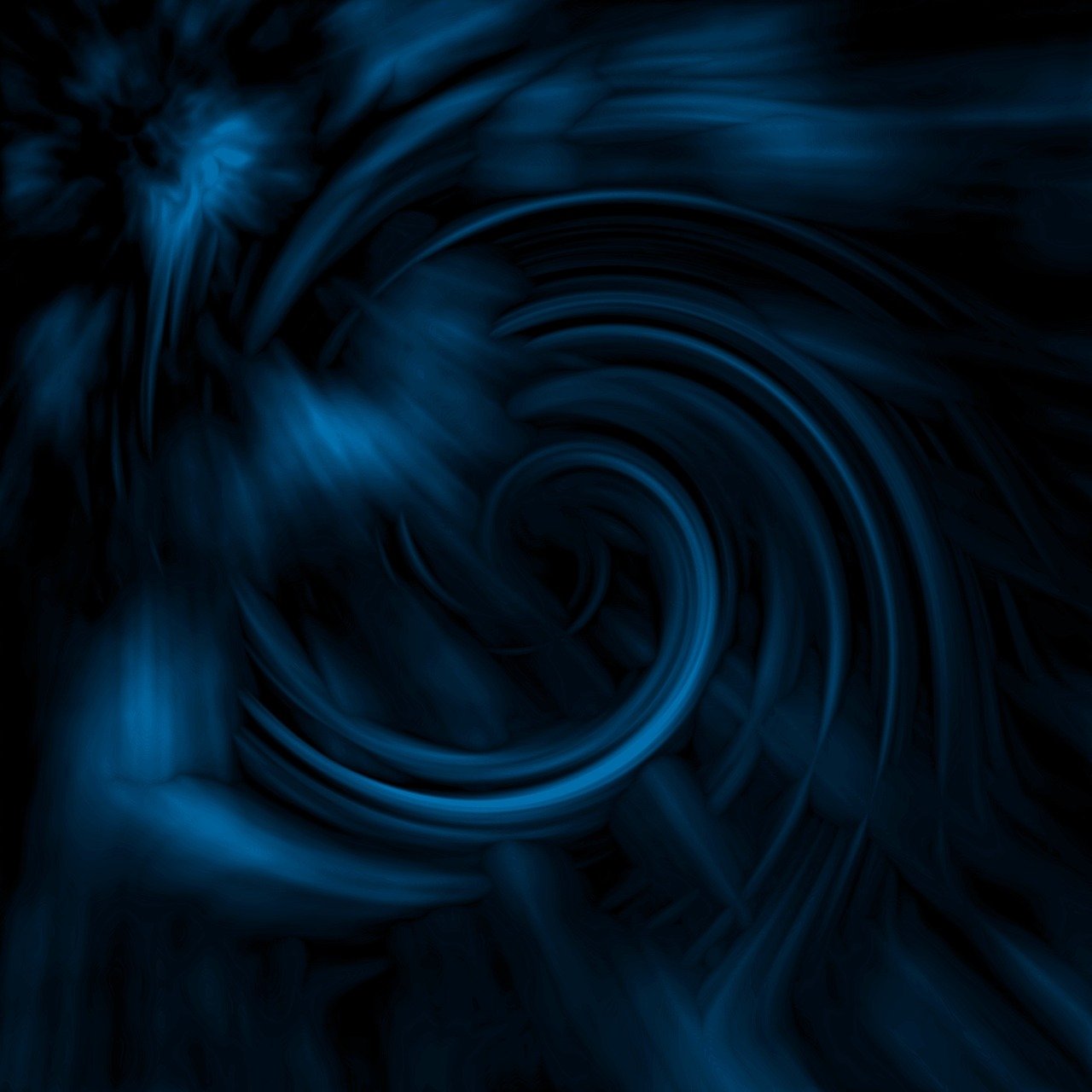 a close up of a blue swirl on a black background, a digital painting, deviantart, dark atmosphere illustration, fine background proportionate, dark background”