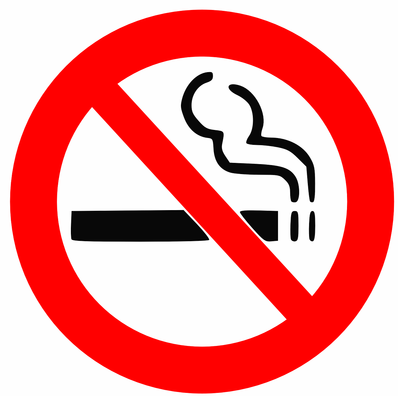 a no smoking sign on a white background, shutterstock, wikimedia, 9 0 s, zoran janjetov, round