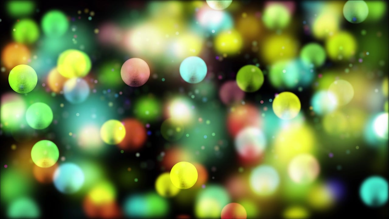 a bunch of different colored lights on a black background, inspired by Ross Bleckner, shutterstock, blurred and dreamy illustration, holiday season, colorful dots, blurry and dreamy illustration