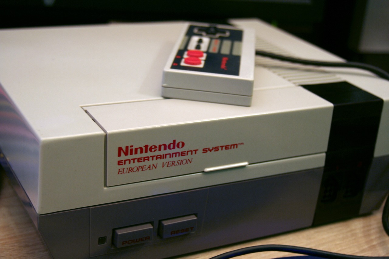 a nintendo entertainment system sitting on top of a table, flickr, closeup photo, hyper realistic ”, europe, taken with a pentax k1000