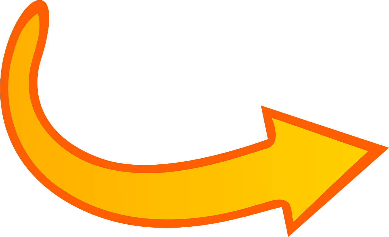 an orange arrow pointing upward on a black background, a screenshot, black. yellow, link, rotating, header text”