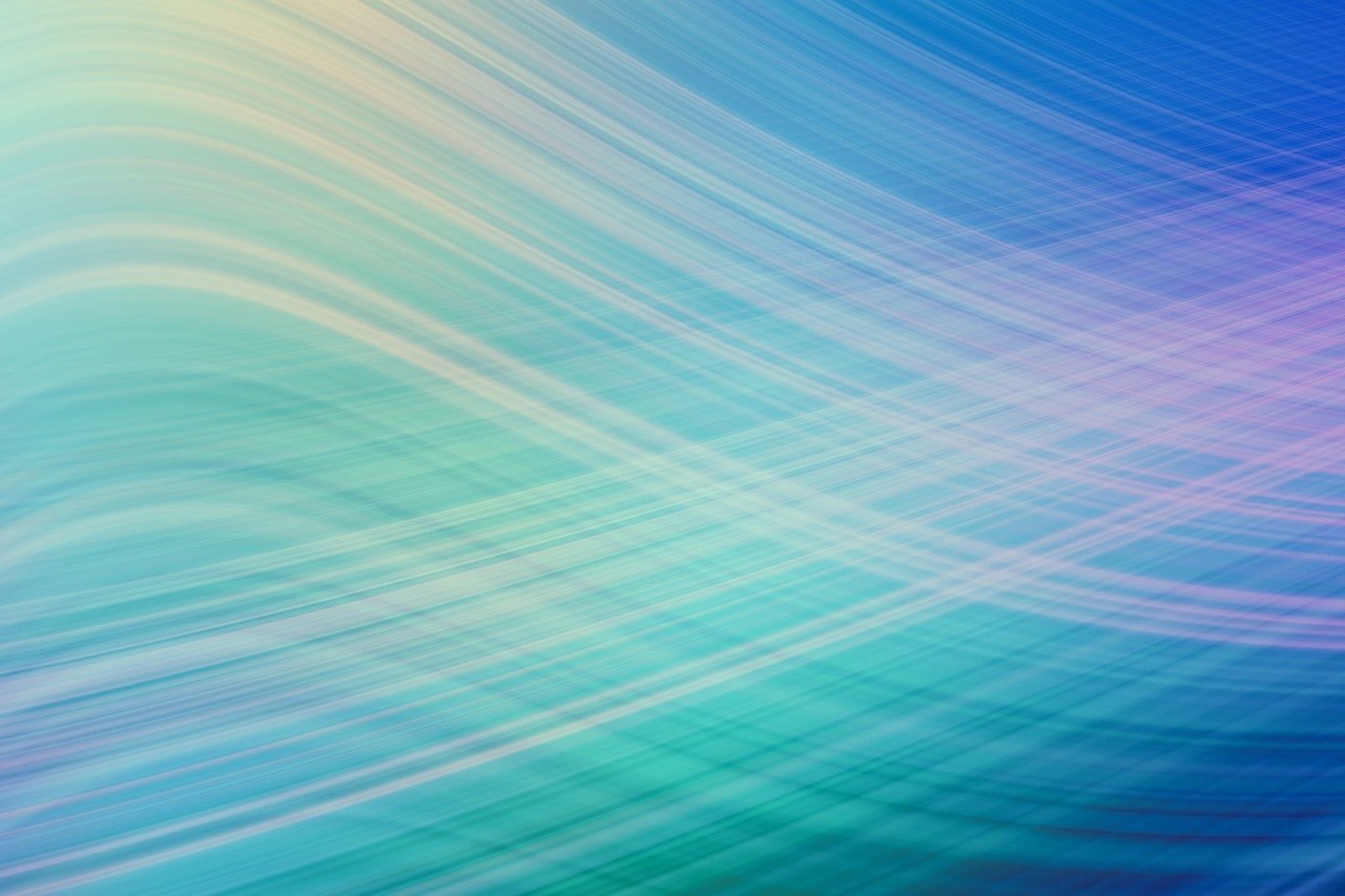 a blurry photo of a blue and green background, by Julian Allen, shutterstock, light and space, twisted energy flow, smooth vector lines, dimmed pastel colours, 4 k hd wallpaper illustration